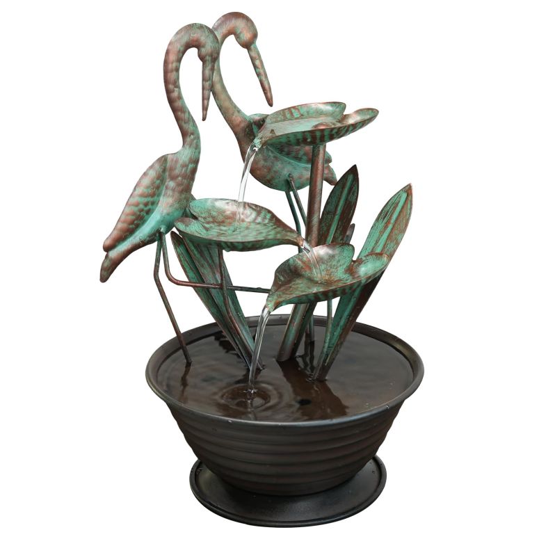卓上 吹き上げ 滝のオブジェ テーブルトップファウンテン 室内装飾吹き上げ YEAHOME Tabletop Water Fountain with Standing Metal Crane for Home Decor, 3-Tier Lotus Leaf Indoor Zen Waterfall Fountains for Apartment, Living Room, Housewarming Gi 【並行輸入品】