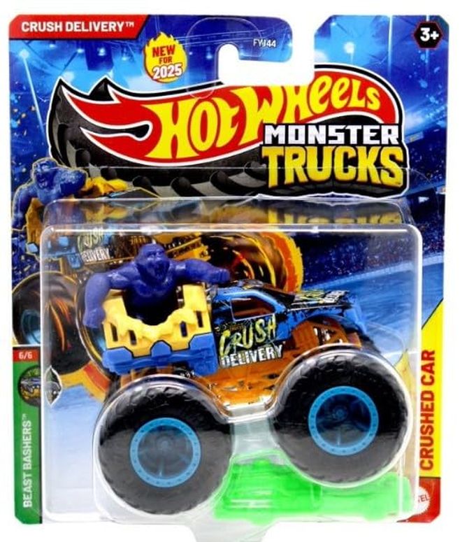 ホットウィール 異類異形貨物自動車 Hot Wheels Monster Trucks Crush Delivery, 1:64 Scale Die-Cast Vehicle 6/6 Beast Bashers 【並行輸入品】