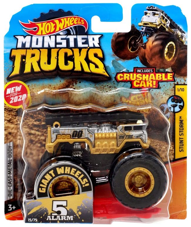 ホットウィール 異類異形貨物自動車 Hot Wheels 2020 Monster Trucks 5 Alarm 1:64 Black/Gold 【並行輸入品】