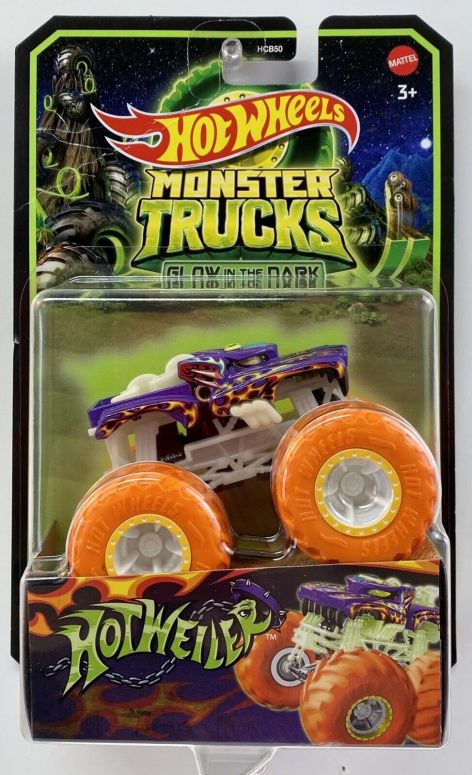 ホットウィール モンスタートラック Hot Wheels Monster Trucks Glow in The Dark 1:64 Scale Trucks (Hotweiler) 【並行輸入品】