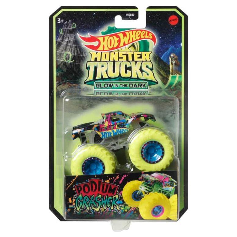 ホットウィール 異類異形貨物自動車 Hot Wheels 2022 Monster Trucks 1:64 Scale Diecast Glow インチ The Dark Podium Crasher 【並行輸入品】
