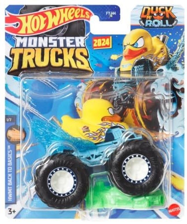 ホットウィール 異類異形貨物自動車 Hot Wheels Monster Trucks New for 2024 1:64 Scale (Duck N\u0027 Roll HWMT Back to Basics 1/7) 【並行輸入品】