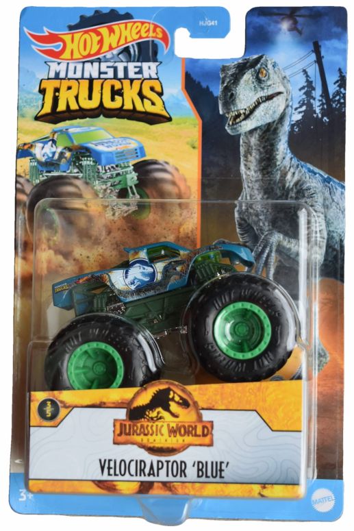 ホットウィール 異類異形貨物自動車 Hot Wheels Monster Trucks Velociraptor \u0027Blue\u0027, Jurassic World Dominion 【並行輸入品】