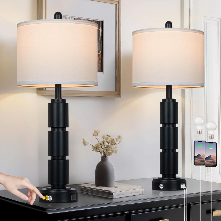 サファヴィヤ safavieh 速見表照明ランプ サファビヤ サファヴィア luxeflow Set of 2 Modern Table Lamps for Living Room Bedroom,29\