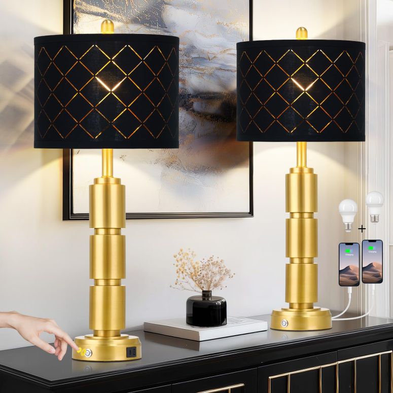 サファヴィヤ safavieh 速見表照明ランプ サファビヤ サファヴィア luxeflow Set of 2 Modern Table Lamps for Living Room Bedroom,29\