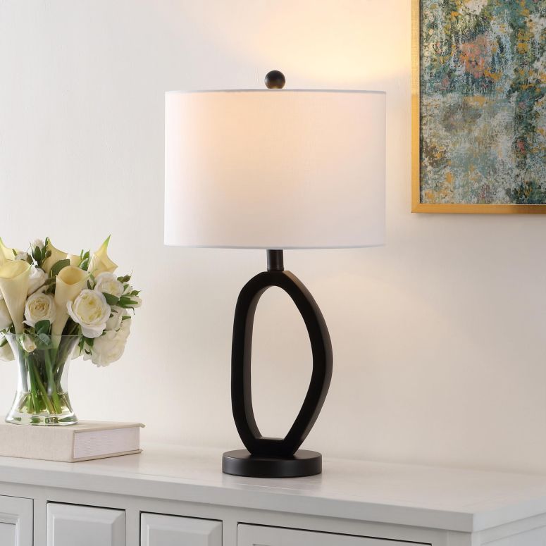 サファヴィヤ safavieh 早見表照明ランプ サファビヤ サファヴィア SAFAVIEH Lighting Collection Verne Black 24-inch Table Lamp (LED Bulb Included) 【並行輸入品】