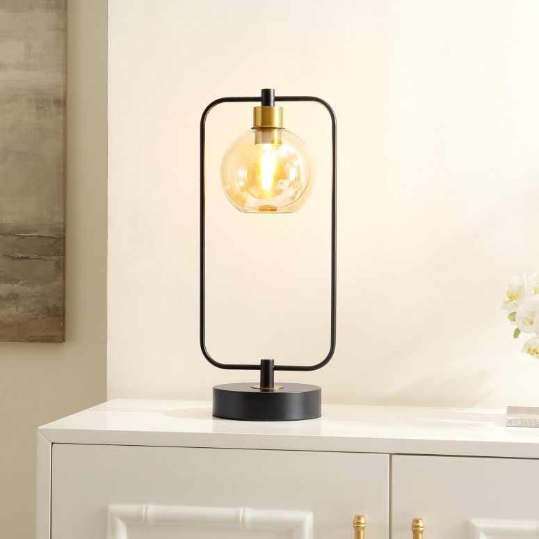 サファヴィヤ safavieh 速見表照明ランプ サファビヤ サファヴィア SAFAVIEH Lighting Collection Jayson Black/Amber 23-inch Table Lamp (LED Bulb Included) 【並行輸入品】