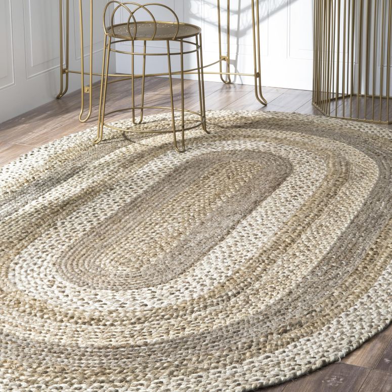 サファヴィヤ safavieh 速見表照明ランプ サファビヤ サファヴィア Nuloom Charlene Natural/Ivory, 5\u0027 x 8\u0027 Oval, Solid, Jute, Soft and Textured, High Traffic, Stain Resistant, Easy Clean, Durable Area Rug for Bedroom, Living Room, Dining  【並行輸入品】