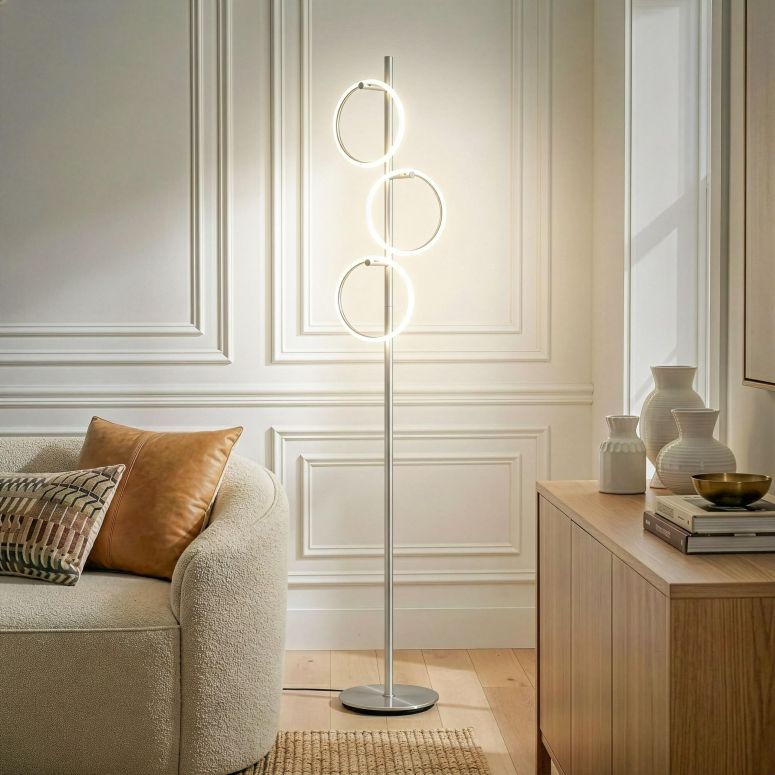 サファヴィヤ safavieh 速見表照明ランプ サファビヤ サファヴィア Brightech Saturn LED Tree Floor Lamp - Unique Design Matches Modern and Contemporary Decor - 3 Light Standing Pole Lamp- Tall Light for Living Room, Bedroom, and Office - 【並行輸入品】
