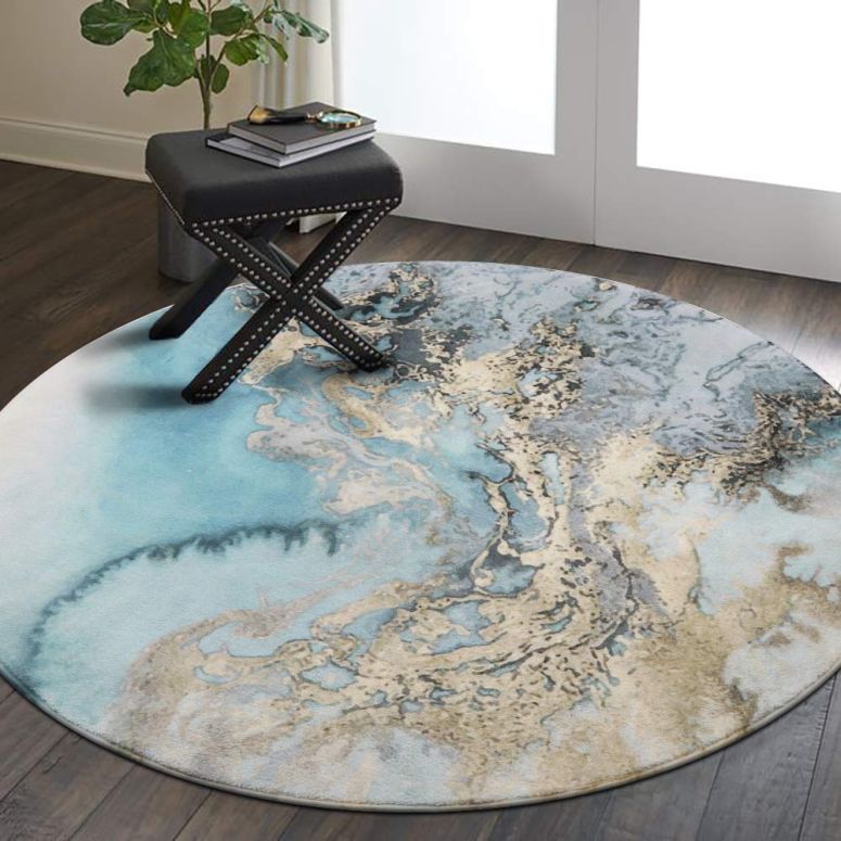 サファヴィヤ safavieh 時刻表照明ランプ サファビヤ サファヴィア Lahome Marble Pattern Round Area Rug - 3\u0027 Diameter Faux Wool Non-Slip Area Rug Accent Distressed Throw Rugs Floor Carpet for Living Room Bedrooms Laundry Room Decor (Roun 【並行輸入品】