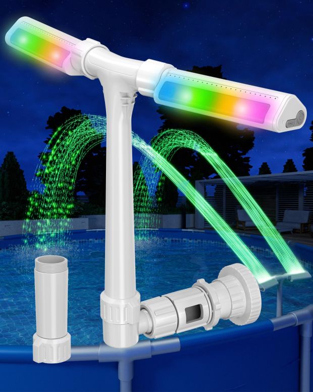 庭園 吹き上げ 室内装飾吹き上げ 置き型 吹き上げ 滝のオブジェ ウォーターフォールファウンテン POOLHOUR [Patented] 2026 Upgrade Higher Pool Fountain with Lights for Above Ground/Inground Pools, 360° Adjustable Water Sprinkler Dual High-Pres 【並行輸入品】