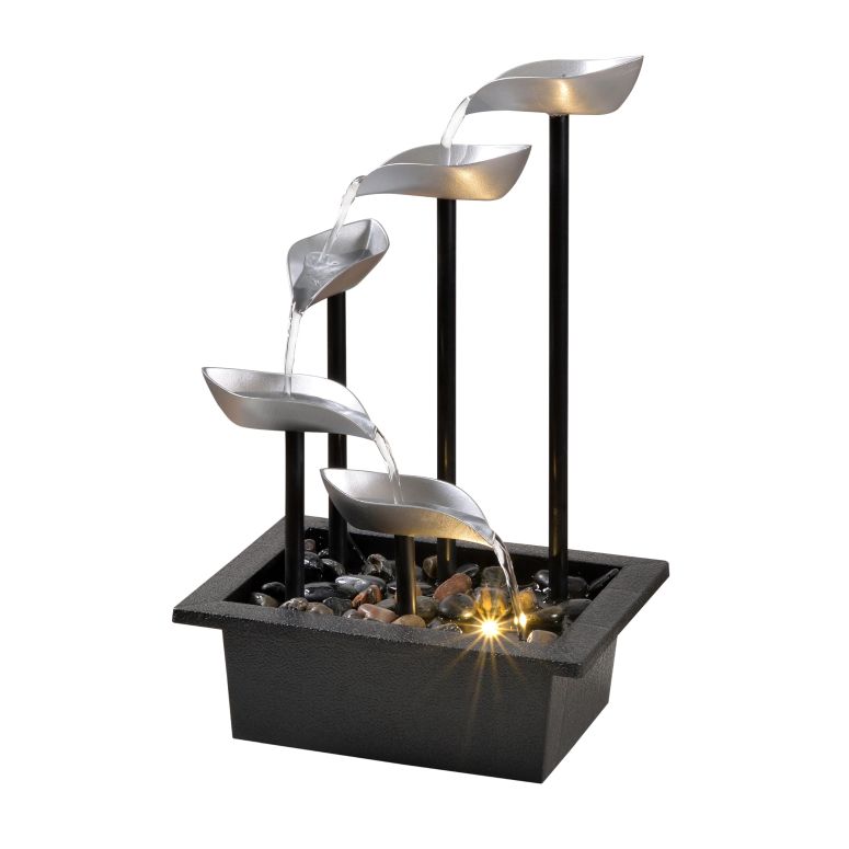 卓上 吹き上げ 滝のオブジェ テーブルトップファウンテン 室内装飾吹き上げ Rytmfluss Tabletop Water Fountain, Modern Indoor Waterfall Feature with LED Light, Soothing Zen Desktop Fountain for Home Office Bedroom Relaxation Decor 13.7 Inch 【並行輸入品】