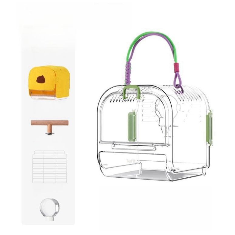 インコ 小鳥 バード トラベルキャリアー Portable Plastic Bird Cages Lightweight Waterproof Ventilated Travel Bird Cage for Pets Ideal for Outdoor Use Easy to Carry Bird Carrier Perfect for Small Birds and Budgies (Green) 【並行輸入品】｜MJ-MARKET
