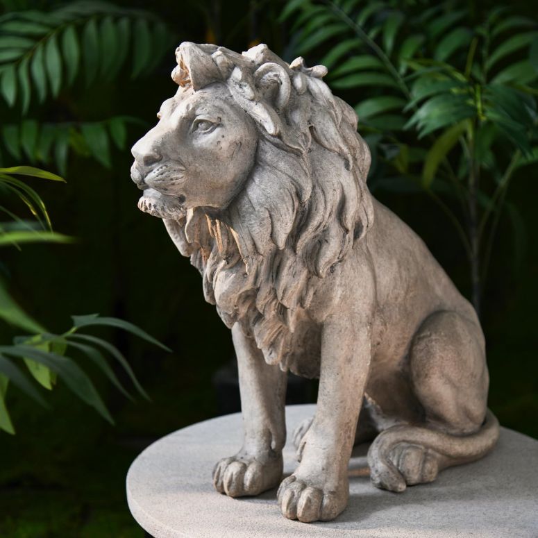ドアノッカー LC LCdecohome Garden Outdoor Statues Lion Statue ? 20Inch Garden Decor Statue Antique Lion Stone with Long Hair Outdoor Indoor Figurine Gift Decoration for Home D?cor Patio Yard 20 * 9.5 * 19.5 inch 【並行輸入品】｜MJ-MARKET
