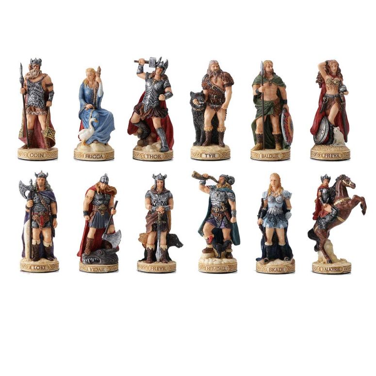 チェス書き割り Veronese Design 3.5 Inch Nordic Gods Viking Miniature Polyresin Hand Painted Sculpture Figurine 【並行輸入品】