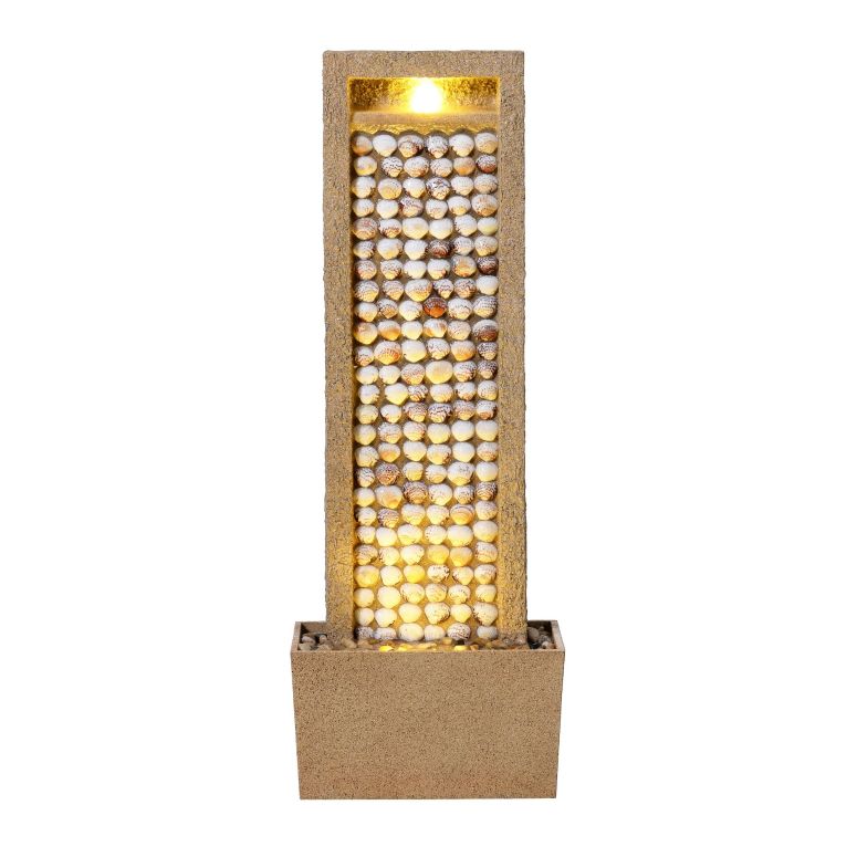 ガーデン 噴水 インテリア噴水 置き型 噴水 滝のオブジェ ウォーターフォールファウンテン Teamson Home Coastal Seashells Design Outdoor Water Fountain?Warm Glow Lighting with Steady Flow & Electric Pump, Brown 【並行輸入品】｜MJ-MARKET 59,400円