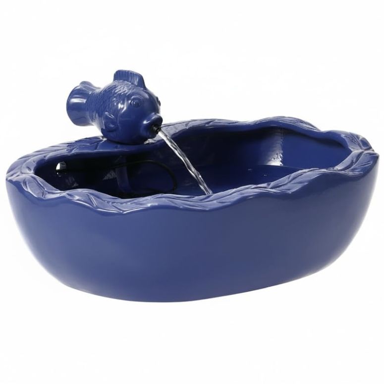 卓上 噴水 滝のオブジェ テーブルトップファウンテン インテリア噴水 Solar Water Fountain, 11 inch Ceramic Koi Fountain, Blue Glazed Finish, Outdoor Solar Garden Fountain, Solar Powered Fountain for Garden, Tabletop, Balcony, Patio, De 【並行輸入品】｜MJ-MARKET 26,845円