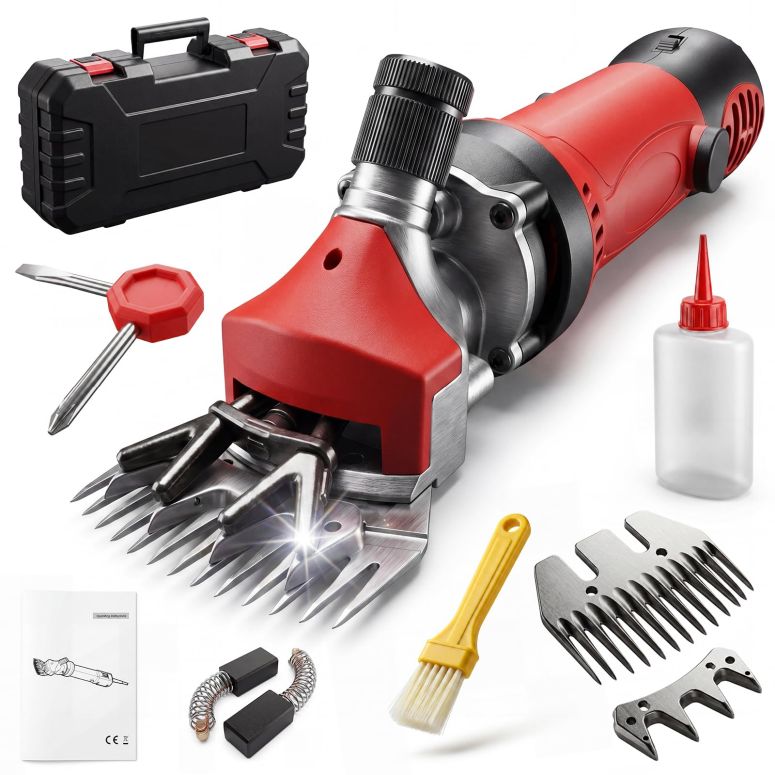 家畜用バリカン 羊 GIRAVO Electric Sheep Shears 900W, 6 Speed Adjustable Heavy Duty Sheep and Horse Clippers, Farm Livestock Grooming Kit, Livestock Clippers for Horse, Cattle, Goat and Thick Coat Animals (Red) 【並行輸入品】|MJ-MARKET
