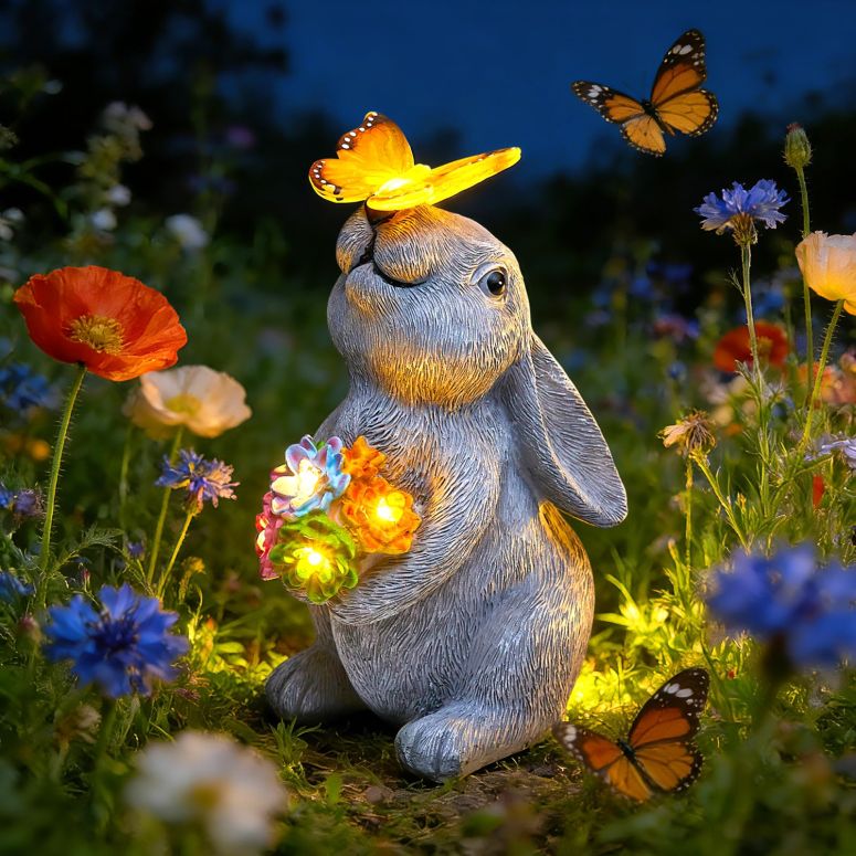 ガーデンライトLEDソーラーライト ソーラーパワー Brightown-Solar-Rabbit-Garden-Decor-Statue with 6 LED Lights, Hand-Painted Resin, IP65 Waterproof Outdoor Decor for Patio, Lawn & Yard Decorations, Unique Mothers Day Gifts for Mom Wom 【並行輸入品】|MJ-MARKET
