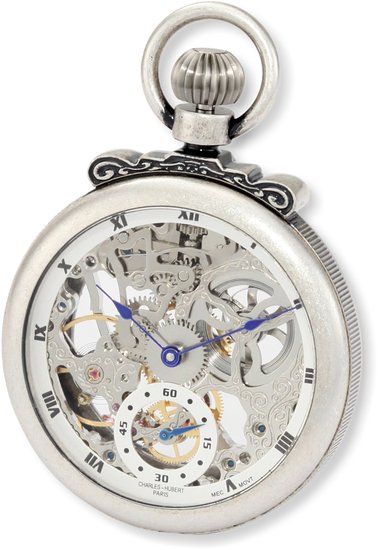 チャールズヒューバート Charles-Hubert, Paris 懐中時計 ポケット ウォッチ ホワイト 3869-S 【並行輸入品】
