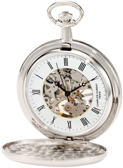 チャールズヒューバート Charles-Hubert, Paris 懐中時計 ポケット ウォッチ ホワイト 3909-W 【並行輸入品】