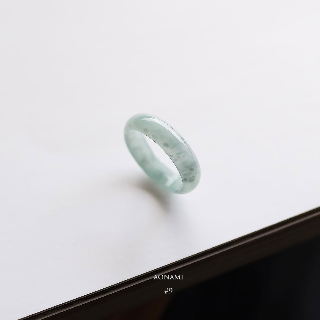 ◆翡翠市◆【特別価格】無処理A貨 天然本翡翠 リング『AONAMI』9号 グアテマラ産 一点物