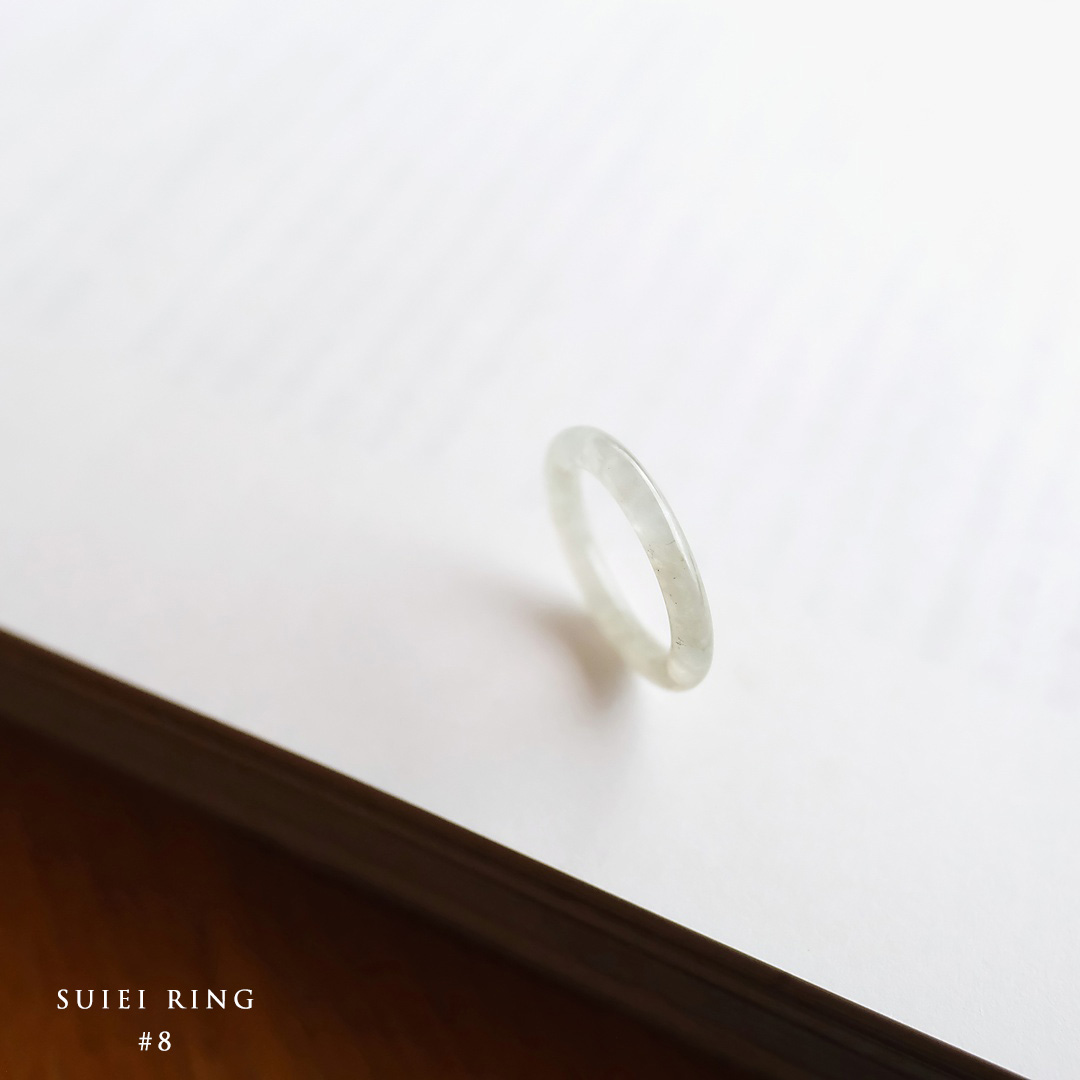 ◆翡翠市◆【特別価格】無処理A貨 天然本翡翠 リング『SUIEI RING』8号 ミャンマー産 一点物