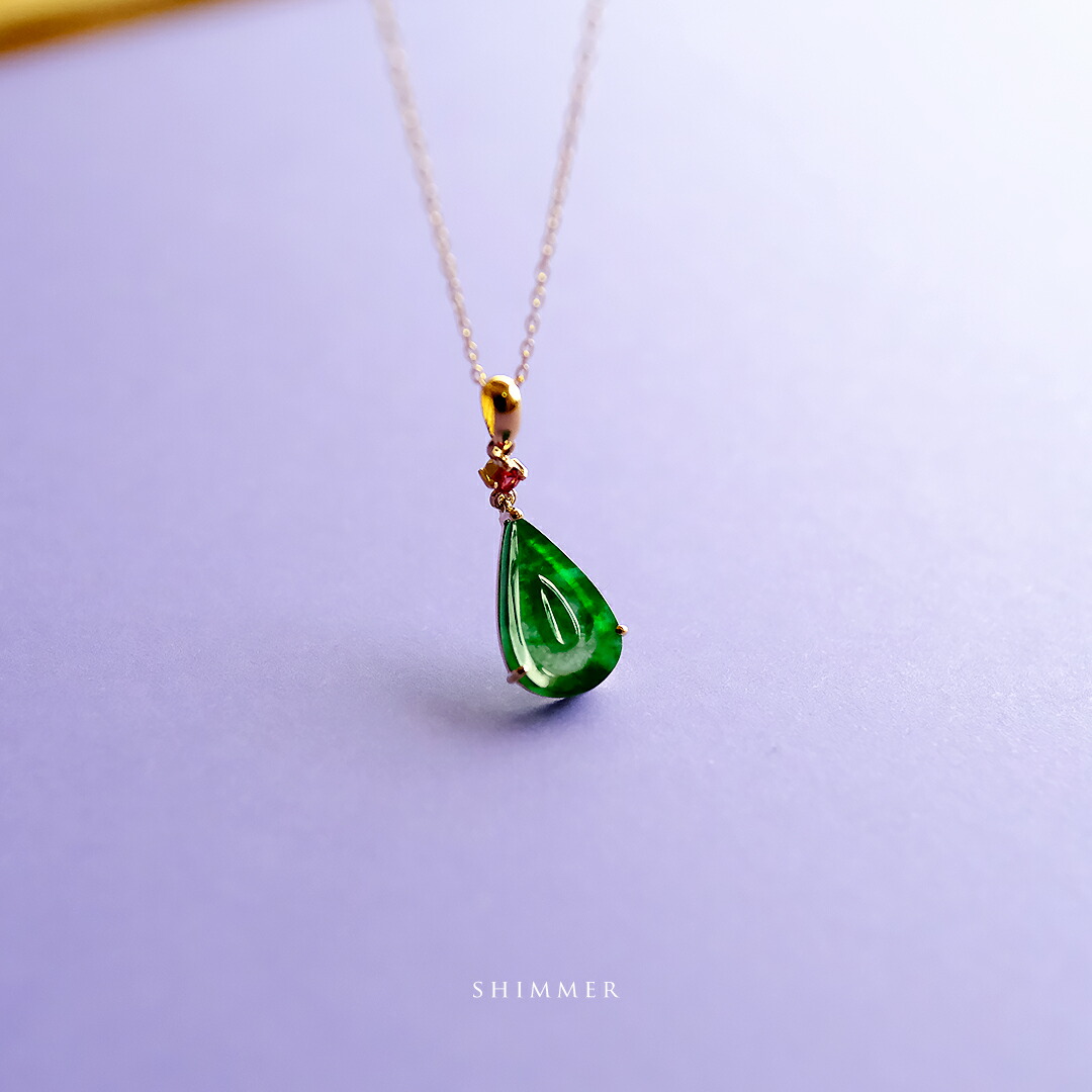 楽天市場】翡翠(ヒスイ)×ダイヤモンド×ルビー×K18YGペンダント