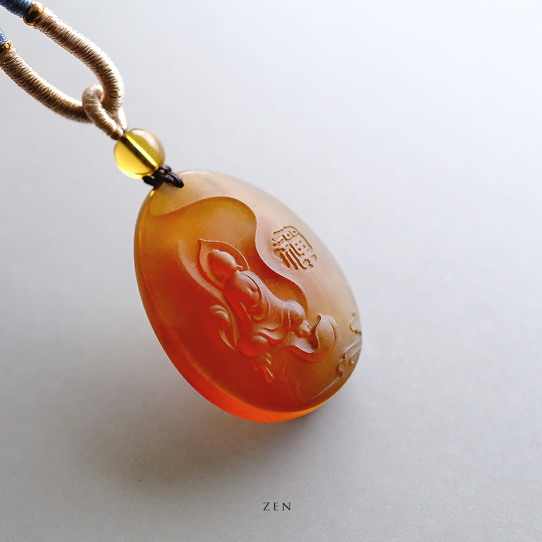 琥珀(こはく)ペンダント『ZEN』 ミャンマー産コハク バーマイト 希少 アンバー 天然 白亜紀 幻の琥珀 9700万年前 一点物 風水 縁起物 お守り ギフト プレゼント 贈答品 ネックレス Natural Burmite【送料無料】