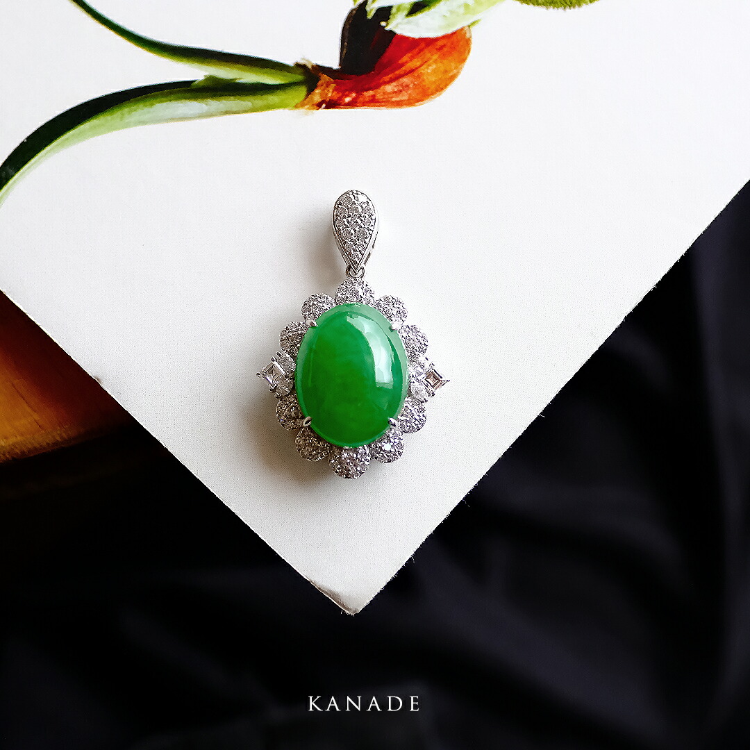 楽天市場】翡翠 9.74ct ダイヤモンド ペンダントトップ PT900 プラチナ