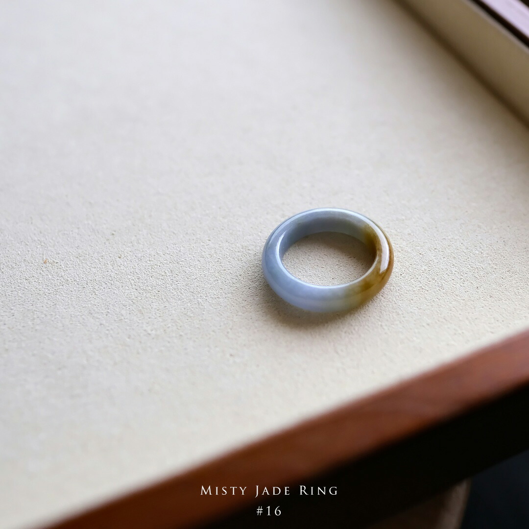 翡翠 (ヒスイ)くりぬきリング『Misty Jade Ring』(16号/オレンジ＆ラベンダー翡翠) 一点物 希少 高品質 無着色 ミャンマー産天然ひすい ナチュラルジェダイト 硬玉 5月誕生石 国石 お守り パワーストーン ギフト 誕生日 記念日 指輪【送料無料】 19,525円