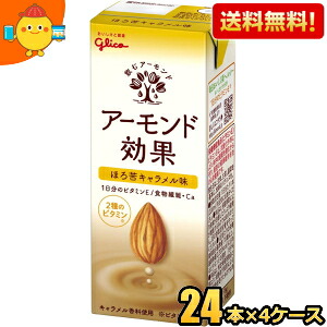 【送料無料】グリコ アーモンド効果 ほろ苦キャラメル 200ml紙パック 96本(24本×4ケース) ビタミンD・ビタミンE ※北海道800円・東北400円の別途送料加算 [39ショップ]