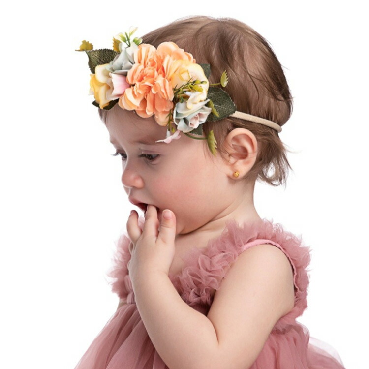 ヘアバンド ベビー 新生児 赤ちゃん 髪飾り ヘアゴム 和風 ヘアアクセサリー ヘッドドレス フラワー