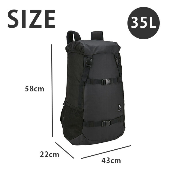 ニクソン ランドロック オールブラック メンズ レディース リュック Nixon Landlock Iii 35l B4対応 黒 Black デイパック 通学 通勤 短期旅行 C3076 Macbook Pro 16インチまで対応 Rvcconst Com