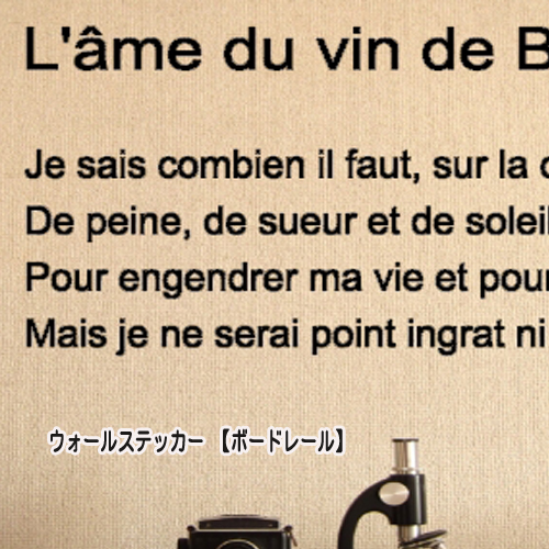 楽天市場 ウォールステッカー おしゃれ フランス語 詩 ボードレール Charles Baudelaire メール便 送料無料 仏語 アルファベット トイレ ガラス 窓 Wall Sticker 壁デコ 北欧 はがせる モノトーン France シール Poem 模様替え ウォールステッカーミュークハウト