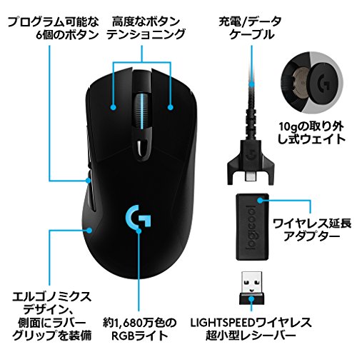 楽天市場 Logicool G ゲーミングマウス ワイヤレス G703h ブラック Lightspeed 無線 エルゴノミクス ゲームマウス Hero16kセンサー ワイヤレス充電 G703 国内正規品 Tremium 楽天市場 Logicool G ゲーミングマウス ワイヤレス G703h ブラック Lightspeed 無線 エルゴノミクス ゲームマウス Hero16kセンサー ワイヤレス充電 G703 国内正規品 Tremium