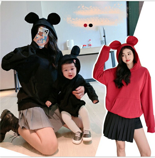 1119円 Sale 親子 ペアルック 赤ちゃん パーカー 綿 親子ペアルック 秋 冬 トップス ゆったり ママ 女の子 ブランド 長袖 パパ 親子お揃い服 ベビー 大きいサイズ 子供 カップルお揃い 服 プレゼント クリスマス おしゃれ 黒 赤
