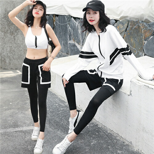 格安爆買い ランニングウェア レディース 5点セット 春夏 セット ウェア おしゃれ 可愛い かわいい トレーニングウェア ジムウェア ジム ヨガウェア スポーツウエア 女性 秋冬 トップス 夏 スポーツブラ 半袖tシャツ 長袖アウター レギンス ショートパンツ 吸汗速乾