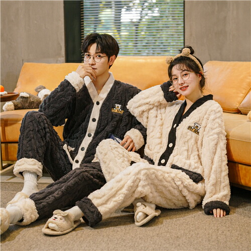 楽天市場】ペア パジャマ 冬 もこもこ カップル ペア ルームウェア