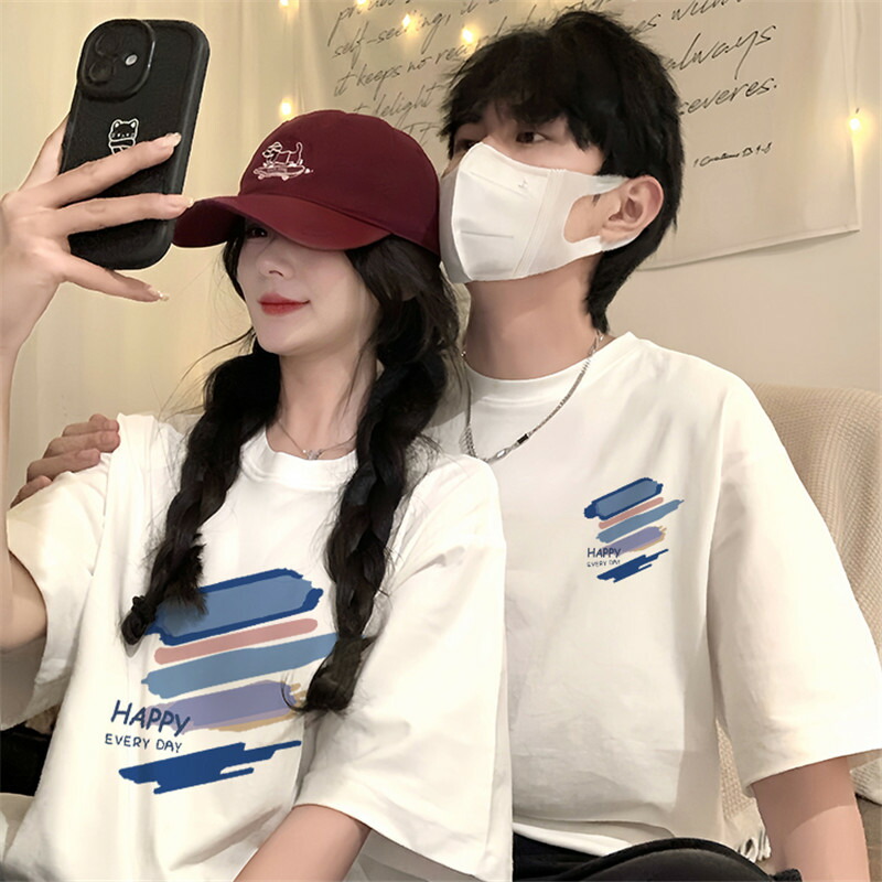 【楽天市場】カップル ペア tシャツ ブランド tシャツ トップス 半袖 綿 高級 ペアルック カップル 春夏 服 メンズ tシャツ 半袖