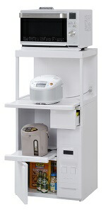 楽天市場】多収納 米びつ付き レンジ台 幅56.5cm 米びつ/12kg キャビー