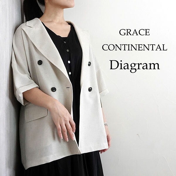 【2026春夏新作】グレースコンチネンタル GRACE CONTINENTAL ダイヤグラム Diagram ドルマンテーラージャケット ベージュ ブラック 春夏 レディース 0326201351