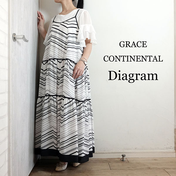 【2026春夏新作】グレースコンチネンタル GRACE CONTINENTAL 時刻表 Diagram キカプリントキャミワンピース キナリ 春夏 レディース 0326231342