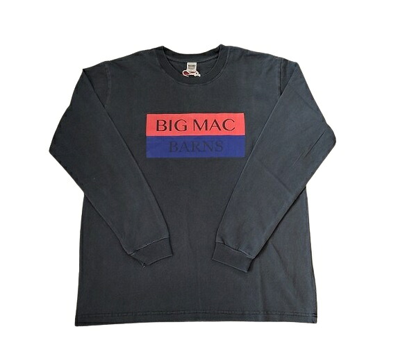 barns × big mac 長袖 ロンT Tシャツ ブラック 黒 バーンズとビッグマック コラボ メンズレディース アメカジ 大人カジュアル HOT SHOT 送料無料 ユニセックス