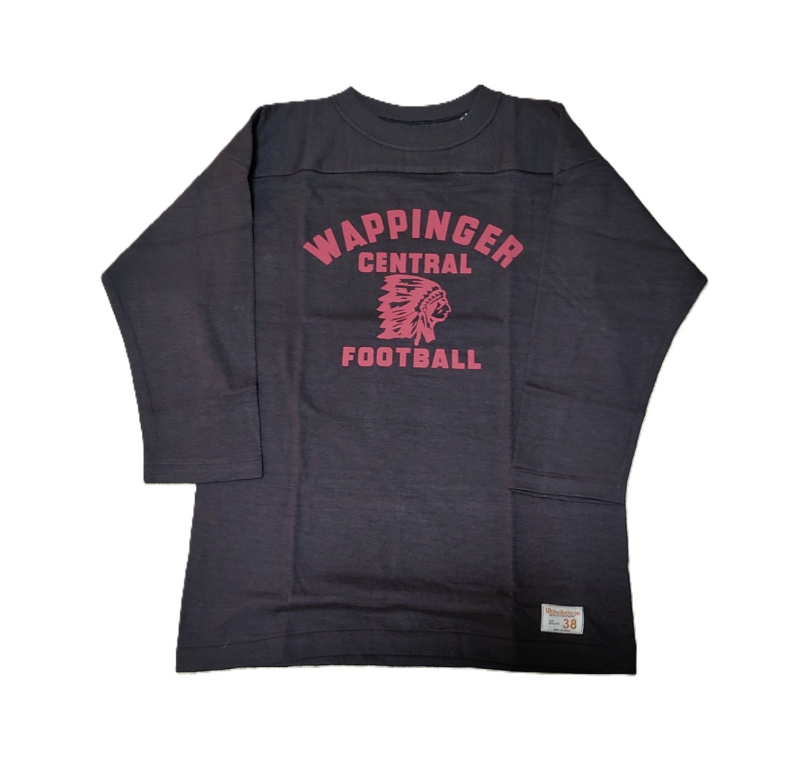 WAREHOUSE 長袖 7分袖 ロンT フットボールT 黒 ブラック ウエアハウス アメカジ ユニセックス Lot 4063 WAPPINGER ストリート 送料無料 大人コーデ