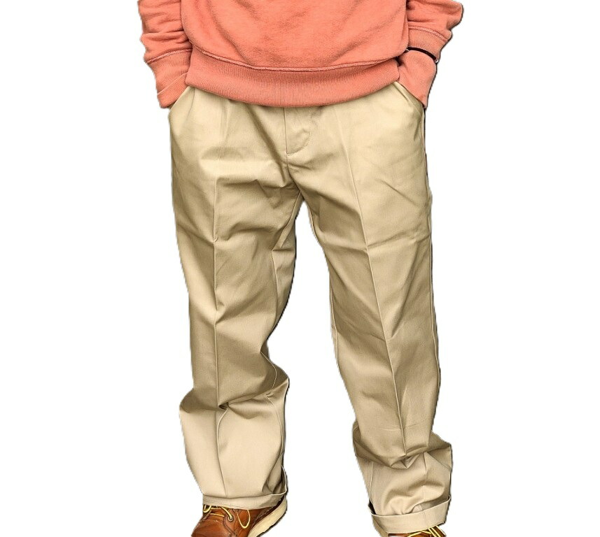定番 BIG MIKE ビッグマイク TCツイル ノータック チノパンツ チノパン ボトム ベージュ No Tuck Chino Pants 102337200 アメカジ カジュアル ワークスタイル 送料無料｜MK CLOTHING STORE