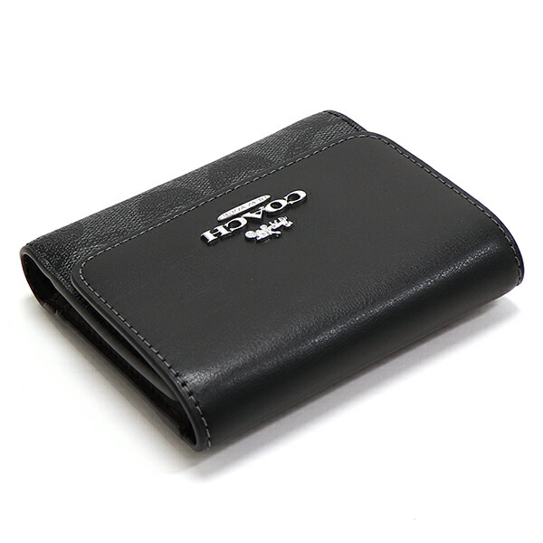 ギフトラッピング無料 コーチ 三つ折り財布 レディース COACH Wallet グラファイト×ブラック CE930 SVTSQ 財布・ケース | gnu2.com