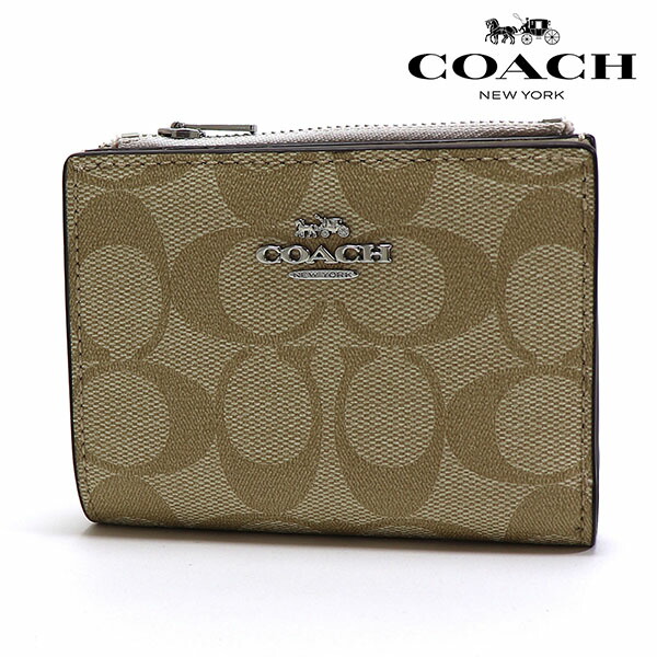 コーチ 二つ折り財布 レディース COACH Wallet シグネチャー ビルフォールド ウォレット ライトカーキ チョーク CM852 SIGHA 【送料無料♪】 ギフトラッピング無料