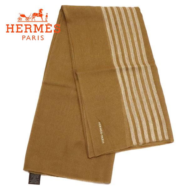 コーデにいろどりをHermesカシミヤ１００ストライプストール コーデにいろどりをHermesカシミヤ100ストライプストール