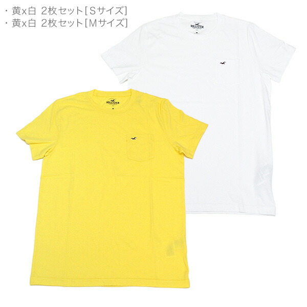 市場 ホリスター クルーネック ポケット Tシャツ Hollister お買い得 2枚セット アソート メンズ